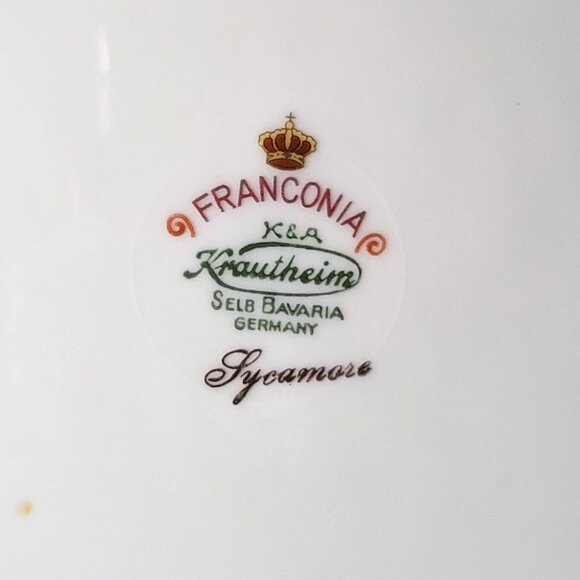 Franconia-Krautheim Porcelain "Sycamore" Dinner Plate Leaf Pattern Fall Dining - Picture 5 of 6